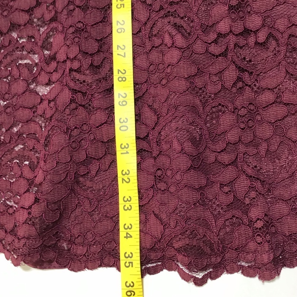 David's Bridal Lace Mini Dress - Deep Burgundy - Picture 11 of 13